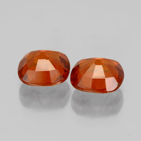 Pedras preciosas de granada hessonita laranja natural de 3,21 ct, almofada cortada, VS-SI