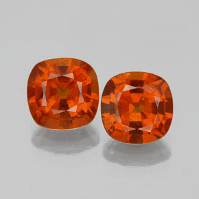 Pedras preciosas de granada hessonita laranja natural de 3,13 ct, almofada cortada, VS-SI