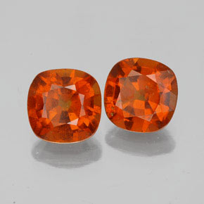 Pedras preciosas de granada hessonita laranja natural de 3,13 ct, almofada cortada, VS-SI