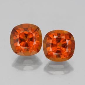 Pedras preciosas de Granada Hessonita laranja canela natural de 3.53 ct, Almofada cortada, VS-SI