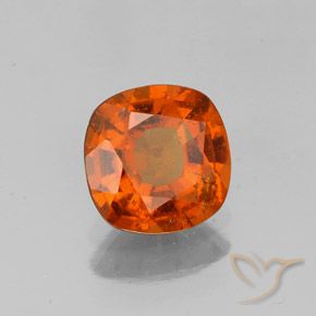granada hessonita laranja avermelhado Natural 1.22ct, Almofada, SI