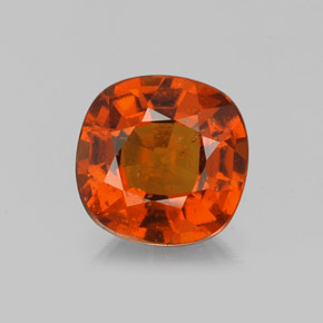 Granada hessonita vermelho natural 1,62ct, almofada cortada, VS-SI