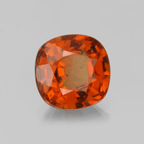 Granada hessonita vermelho natural 1,62ct, almofada cortada, VS-SI