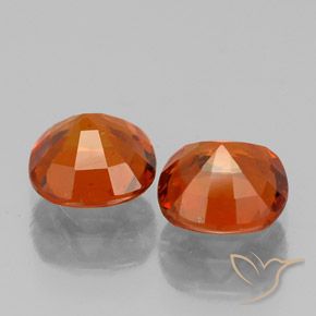 Pedras preciosas de Granada Hessonita âmbar laranja natural de 1,96 ct, Almofada cortada, VS-SI