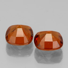 Pedras preciosas de granada hessonita laranja natural de 1,98 ct, almofada cortada, SI