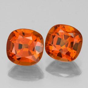 Pedras preciosas de Granada Hessonita âmbar laranja natural de 2.20 ct, Almofada cortada, VS