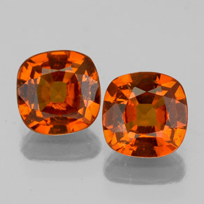 Pedras preciosas de granada hessonita laranja natural de  ct, almofada cortada, VS-SI