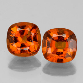 Pedras preciosas de granada hessonita laranja natural de 2,14 ct, almofada cortada, VS-SI