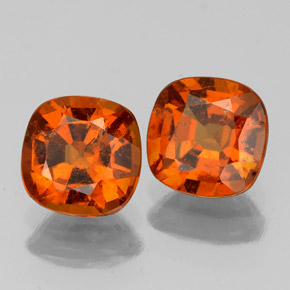 Pedras preciosas de granada hessonita laranja natural de 2,14 ct, almofada cortada, VS-SI