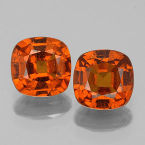 Pedras preciosas de granada hessonita laranja natural de 2,08 ct, almofada cortada, VS-SI