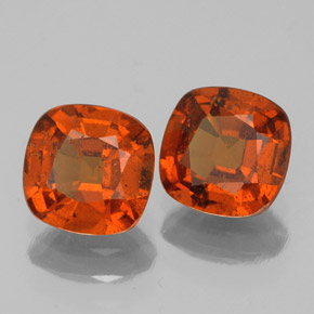 Pedras preciosas de granada hessonita laranja natural de 2,08 ct, almofada cortada, VS-SI