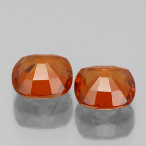 Pedras preciosas de granada hessonita laranja natural de 2,08 ct, almofada cortada, VS-SI
