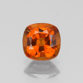 Granada hessonita laranja natural 0,81ct, almofada cortada, VS-SI