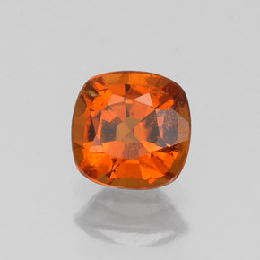 Granada hessonita laranja natural 0,81ct, almofada cortada, VS-SI