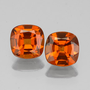 Pedras preciosas de granada hessonita laranja natural de  ct, almofada cortada, VS