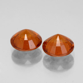 Pedras preciosas de granada hessonita laranja natural de  ct, corte redondo, SI