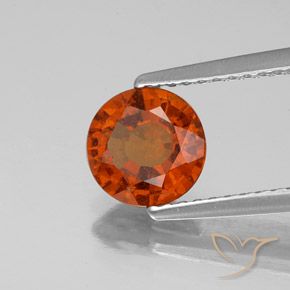 Granada Hessonita laranja avermelhado Natural 1.22ct, Corte Redondo, VS-SI