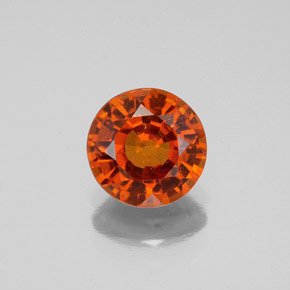 Granada hessonita laranja natural 1,38ct, corte redondo, VS-SI