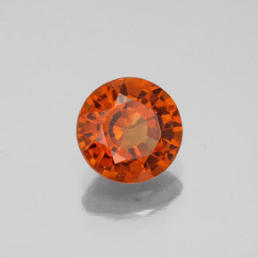 Granada hessonita laranja natural 1,38ct, corte redondo, VS-SI