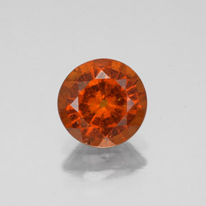 Granada hessonita laranja natural 1,47ct, corte redondo, VS-SI