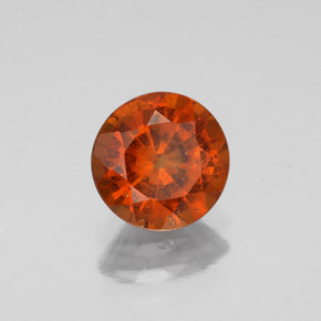 Granada hessonita laranja natural 1,47ct, corte redondo, VS-SI