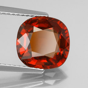 Granada hessonita laranja natural 3,58ct, almofada cortada, VS-SI