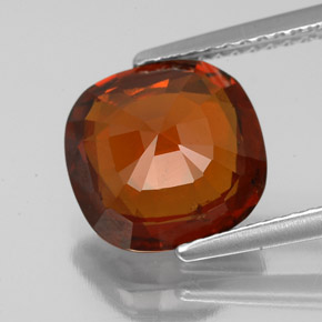 Granada hessonita laranja natural 3,58ct, almofada cortada, VS-SI