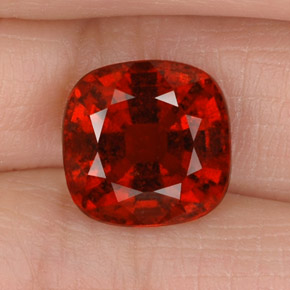Granada hessonita laranja natural 5,35ct, almofada cortada, VS-SI