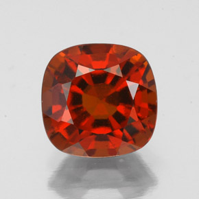 Granada hessonita laranja natural 2,61ct, almofada cortada, VS