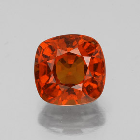 Granada hessonita laranja natural 2,04ct, almofada cortada, VS-SI