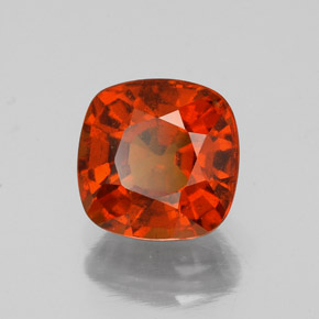Granada hessonita laranja natural 2,04ct, almofada cortada, VS-SI