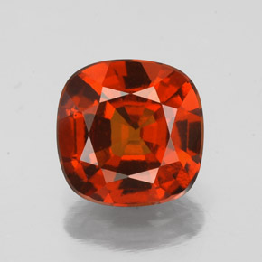 Granada hessonita laranja natural 2,15ct, almofada cortada, VS