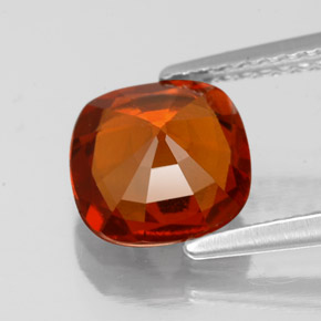 Granada hessonita laranja natural 2,15ct, almofada cortada, VS