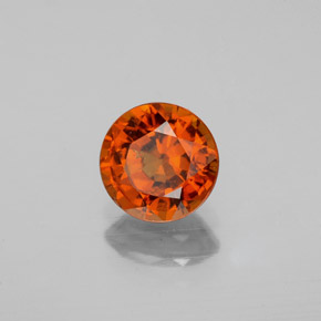 Granada hessonita laranja natural 1,26ct, corte redondo, VS-SI