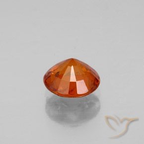 Granada hessonita laranja natural 1,22ct, corte redondo, SI