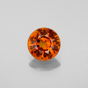 Granada hessonita laranja natural 1,09ct, corte redondo, VS