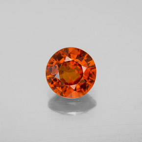 Granada hessonita laranja natural 1,04ct, corte redondo, VS