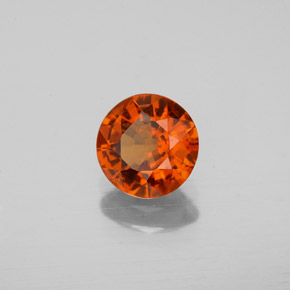 Granada hessonita laranja natural 1,04ct, corte redondo, VS