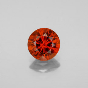 Granada hessonita laranja natural 1,14ct, corte redondo, VS-SI