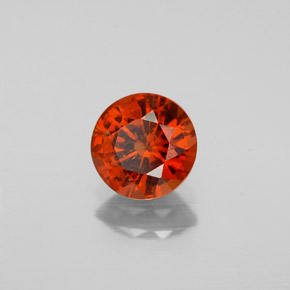 Granada hessonita laranja natural 1,14ct, corte redondo, VS-SI