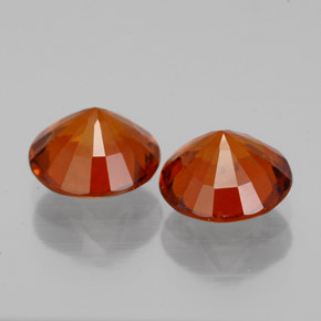 Pedras preciosas de granada hessonita laranja natural de  ct, corte redondo, VS-SI