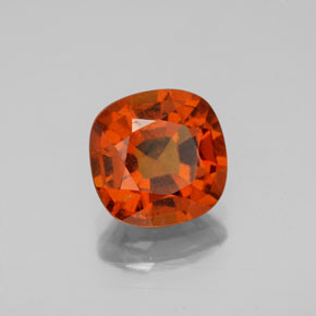 Granada hessonita laranja natural 2,40ct, almofada cortada, VS-SI