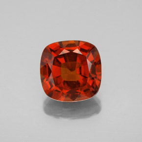 Granada hessonita laranja natural 2,47ct, almofada cortada, VS