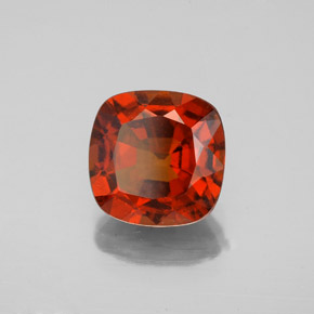 Granada hessonita laranja natural 2,47ct, almofada cortada, VS