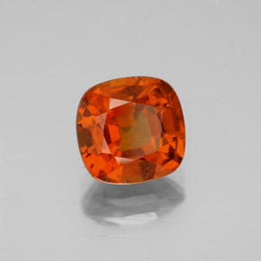 Granada hessonita vermelho natural 2,21ct, almofada cortada, VS-SI