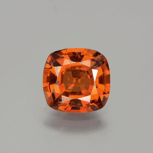 Granada hessonita vermelho natural 1,74ct, almofada cortada, SI