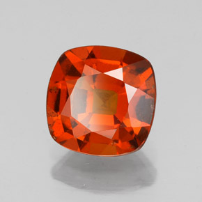 Granada hessonita laranja natural 2,01ct, almofada cortada, VS