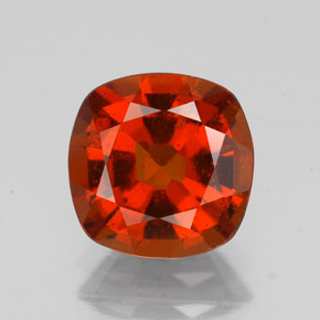 Granada hessonita laranja natural 2,18ct, almofada cortada, VS-SI