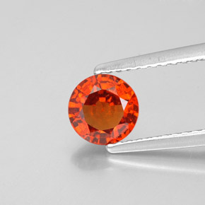 Granada hessonita laranja natural 0,93ct, corte redondo, VS-SI