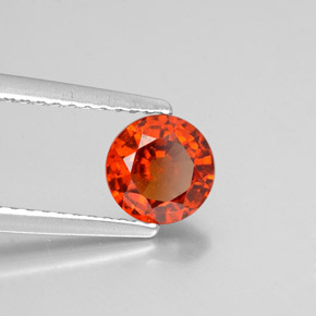Granada hessonita laranja natural 0,93ct, corte redondo, VS-SI